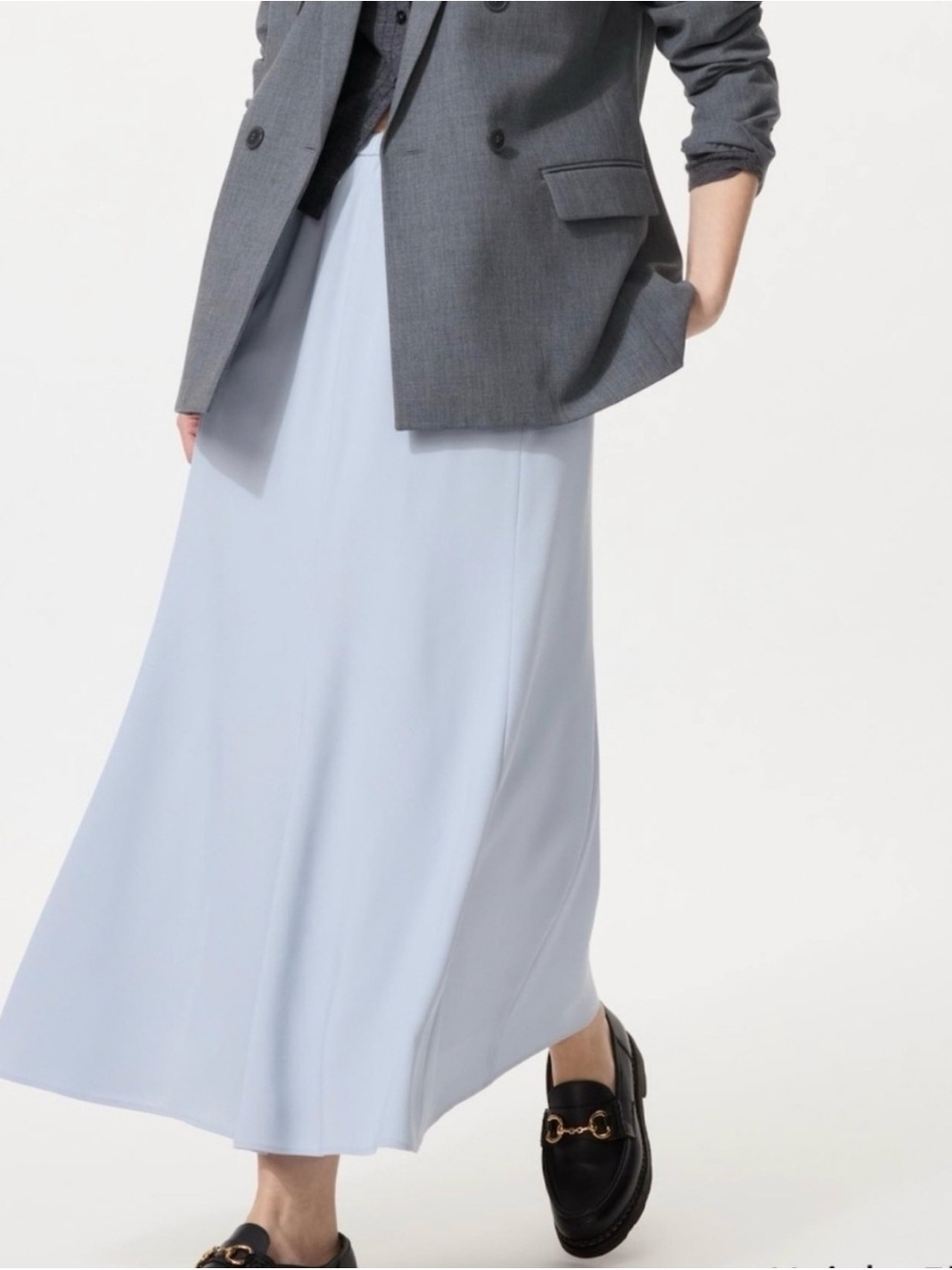 Uniqlo Light Blue Flowing Maxi Skirt